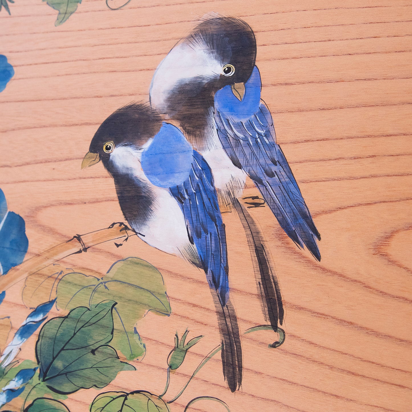 四十雀に朝顔（しじゅうからにあさがお）