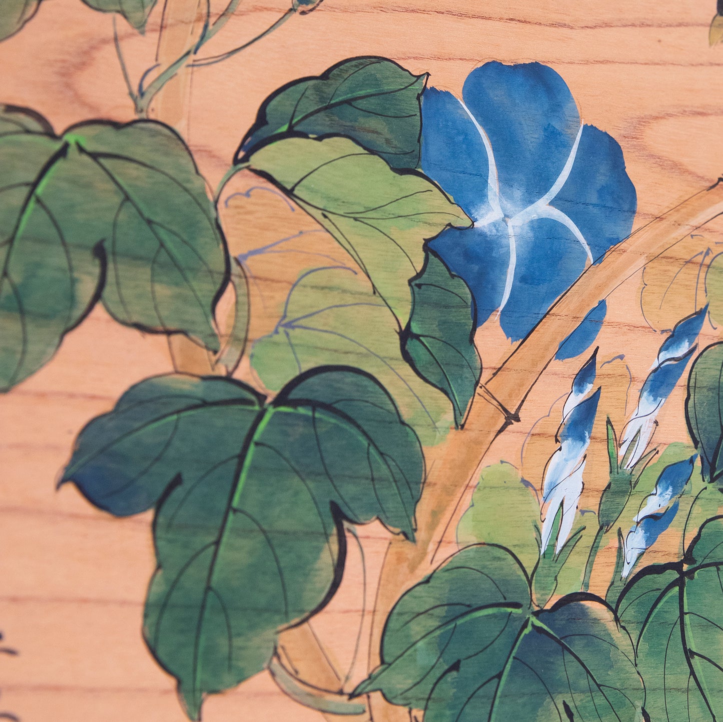 四十雀に朝顔（しじゅうからにあさがお）